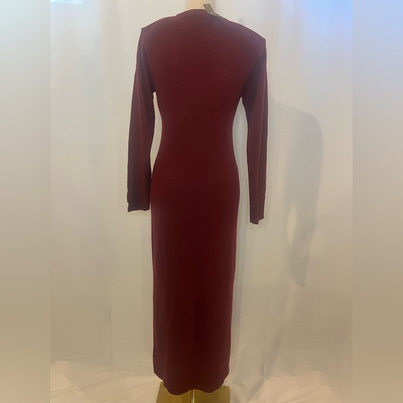 J.Crew Spring Street long-sleeve cashmere sweater-dress in burgundy - Picture 7 of 9